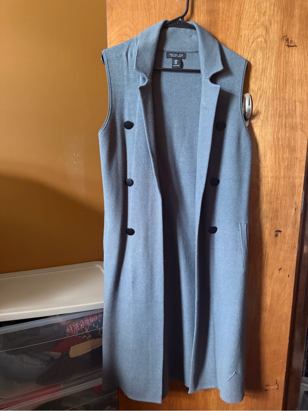 Rachel Zoe Gray Knit Sleeveless Long Vest
